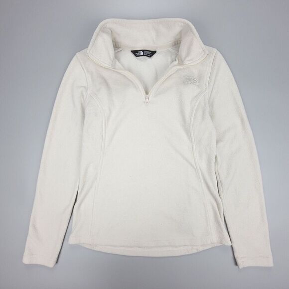 THE NORTH FACE 1/4 Zip Long Sleeve Fleece Sweater Jacket Gorpcore XS Ivory Cream - Picture 7 of 10